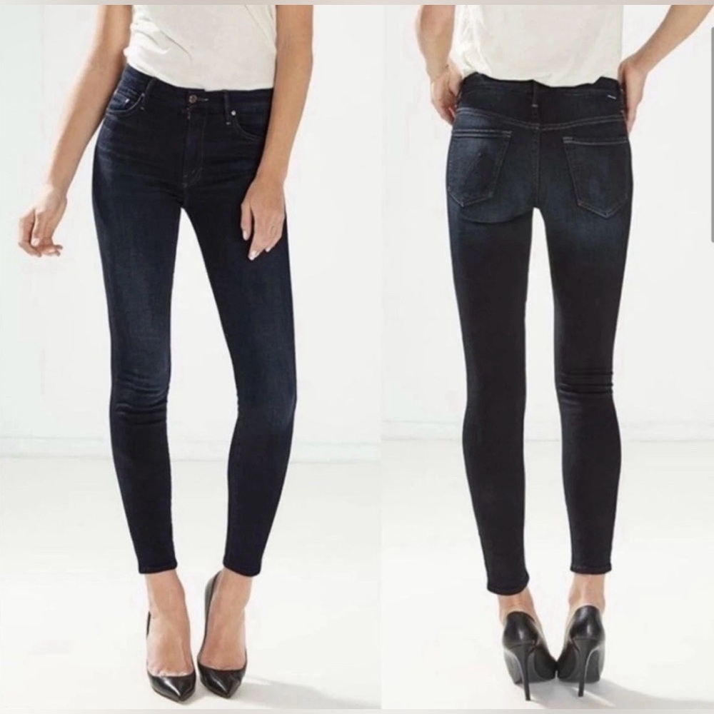 Mother The Looker Crop Jeans in Coffee Tea or Me Dark Wash Denim Size 31 - Picture 2 of 16